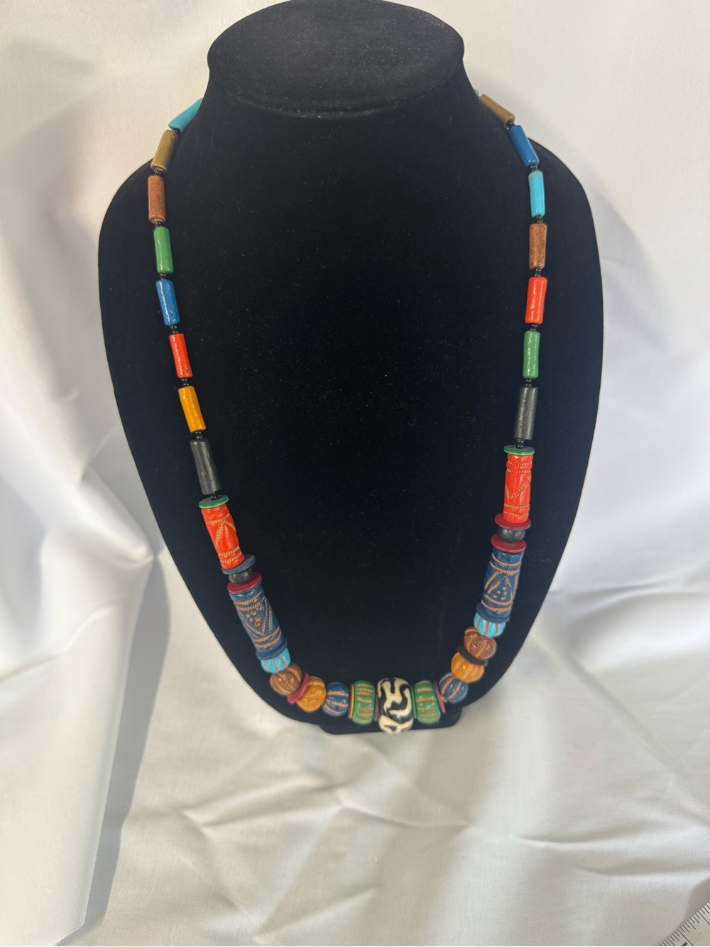 Multi-Color Tribal Beaded Statement Necklace - Women Jewelry